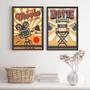 Imagem de Kit 2 Quadros Para Sala De Cinema Retrô 45x34cm - com vidro