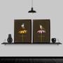Imagem de Kit 2 Quadros Passarinho- Thankful e Blessed 24x18cm - com vidro