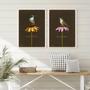 Imagem de Kit 2 Quadros Passarinho- Thankful e Blessed 24x18cm - com vidro