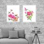 Imagem de Kit 2 Quadros Passarinhos Beija-Flores 33x24cm - com vidro
