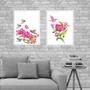 Imagem de Kit 2 Quadros Passarinhos Beija-Flores 33X24Cm - Com Vidro