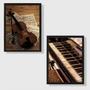 Imagem de Kit 2 Quadros Piano e Violino 24x18cm - com vidro