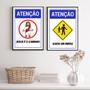 Imagem de Kit 2 Quadros Placas Cristãs - Atenção 24x18cm - com vidro