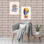 Imagem de Kit 2 Quadros Plantas Boho - Azul Royal 33x24cm - com vidro
