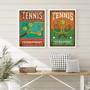 Imagem de Kit 2 Quadros Posters Tennis Vintage 45x34cm - com vidro