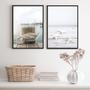 Imagem de Kit 2 Quadros Praia Branco- Corda E Estrela Do Mar 45x34cm - com vidro