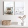 Imagem de Kit 2 Quadros Praia Branco- Corda E Estrela Do Mar 45x34cm - com vidro