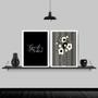 Imagem de Kit 2 Quadros Preto E Branco Good Vibes 33x24cm - com vidro