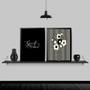 Imagem de Kit 2 Quadros Preto E Branco Good Vibes 33x24cm - com vidro