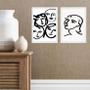 Imagem de Kit 2 Quadros Quadros Matisse Faces Mulheres 33X24Cm