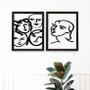 Imagem de Kit 2 Quadros Quadros Matisse Faces Mulheres 45X34Cm - Vidro