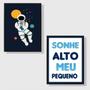 Imagem de Kit 2 Quadros Quarto Criança Astronauta 24X18Cm - Com Vidro