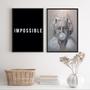 Imagem de kit 2 Quadros Rainha Elizabeth Possible 45x34cm - com vidro