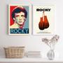 Imagem de Kit 2 Quadros Rocky Balboa 45x34cm - Vidro e Moldura Preta