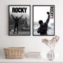 Imagem de Kit 2 Quadros Rocky Balboa Preto EBranco 33x24cm - com vidro