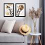 Imagem de Kit 2 Quadros Sala Boho - Folha Lua Estrela 45x34cm - com vidro