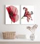 Imagem de Kit 2 Quadros Sala Flores Modernas Sóbrias Neutras 24x18cm - com vidro