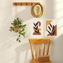 Imagem de Kit 2 Quadros Sala Gravuras Folhas Boho 45x34cm - com vidro