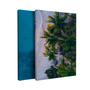 Imagem de Kit 2 Quadros Tela Canvas Coqueiro Azul Areia Verde Sala