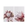 Imagem de Kit 2 Quadros Tela Canvas Flor Protea Rosa Floral Claro Sala