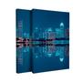 Imagem de Kit 2 Quadros Tela Canvas Lago Prédios Luzes Reflexo Cidade