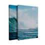 Imagem de Kit 2 Quadros Tela Canvas Onda Surf Surfista Azul Prancha