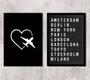 Imagem de Kit 2 Quadros Travel Placa De Aeroporto 45x34cm - com vidro