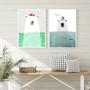 Imagem de Kit 2 Quadros Ursos do Mar 45x34cm - com vidro
