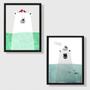 Imagem de Kit 2 Quadros Ursos do Mar 45x34cm - com vidro