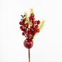 Imagem de Kit 2 Ramo Frutas Vermelhas Artificial Decoração Natal 28cm