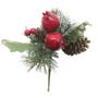 Imagem de Kit 2 Ramos Romã Decoração De Natal Artificial Com Brilho 16cm