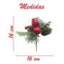 Imagem de Kit 2 Ramos Romã Decoração De Natal Artificial Com Brilho 16cm