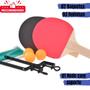 Imagem de Kit 2 Raquete Tenis De Mesa Ping Pong Lisa 03 Bolas + Rede com suporte