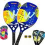 Imagem de Kit 2 Raquetes Beach Tennis Full Carbon 3K Camewin Top Shark