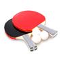 Imagem de Kit 2 Raquetes Ping Pong 3 Bolinhas Tênis De Mesa Com Bolsa