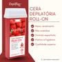 Imagem de Kit 2 Refil Cera Depilatoria Corporal Profissional Depilação Roll On Depilflax Morango 100g