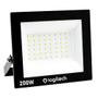 Imagem de kit 2 Refletor LED 50w - 500w Branco Frio Slim Holofote Campo Comércio Quintal Preto Logitech