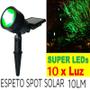 Imagem de Kit 2 Refletores Ecoforce Solar Led Verde 10x Spot Jardim 18581 á Prova D'água