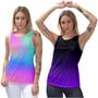 Imagem de Kit 2 Regata Blusa Feminina Fitness Camiseta Esporte Confortável de Malhar