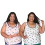 Imagem de Kit 2 Regata de Pijama Mega Plus Size 1 Liso 1 Estampado G6 ao G10