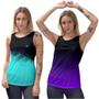 Imagem de Kit 2 Regata Feminina Fitness Esportiva Blusa Cavada Academia Leve e confortavel