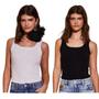 Imagem de Kit 2 Regatas Feminina Colcci Canelada Basic
