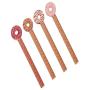 Imagem de Kit 2 réguas de madeira 15cm criativa rosquinha material escolar acessório