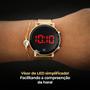 Imagem de Kit 2 Relógio Feminino Aço Led + Caixa Presente K2rm2