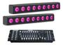 Imagem de Kit 2 Ribaltas Pixel 9 Leds Rgbw 4in1  Mesa Dmx