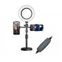Imagem de Kit 2 Ring Light de Mesa Portátil Regulável Com Suporte para 2 Celulares WS-868