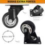 Imagem de Kit 2 Rodinha Rodízio Roda Grande Reforçada Giratório 70mm 3" Peso 300 kg