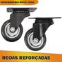 Imagem de Kit 2 Rodinha Rodízio Roda Grande Reforçada Giratório 70mm 3" Peso 300 kg