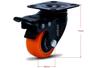 Imagem de Kit 2 Rodízio Linha Black Placa 50mm Com Freio Laranja - Colson