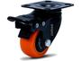 Imagem de Kit 2 Rodízio Linha Black Placa 50mm Com Freio Laranja - Colson